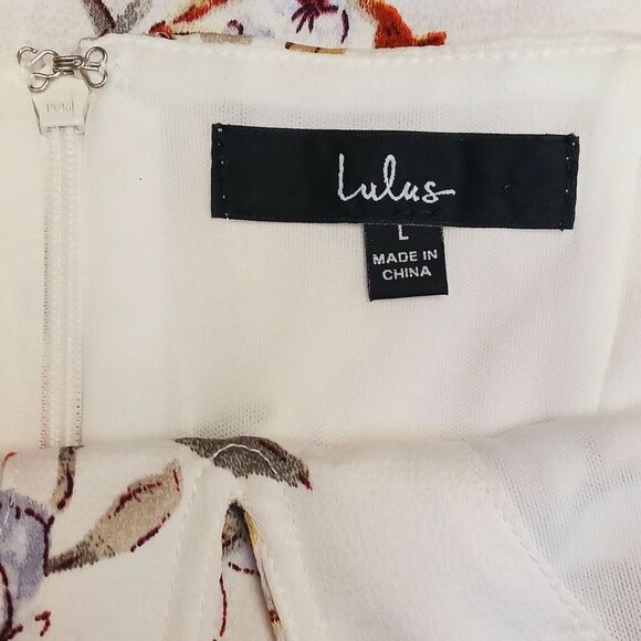 LuLu's My Favorite Day Ivory Floral Print Tulip 🌷 Skirt Midi Dress - Picture 4 of 14